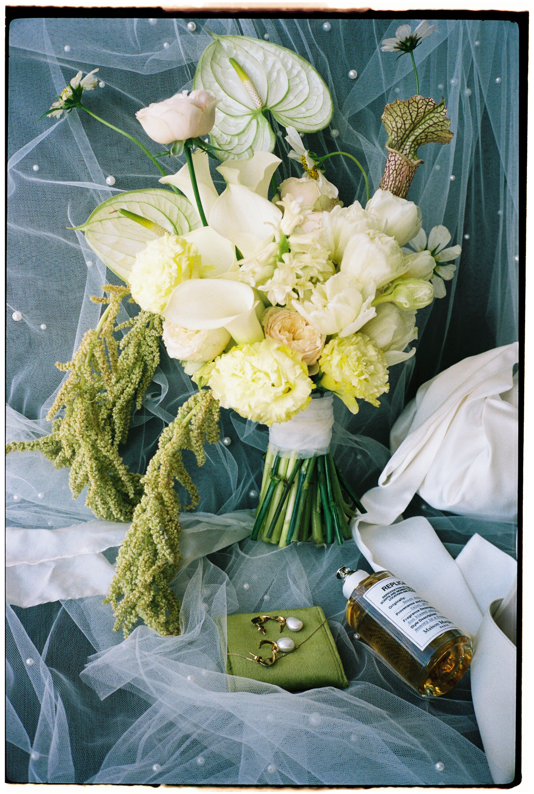 Artful wedding details on genuine 35mm film