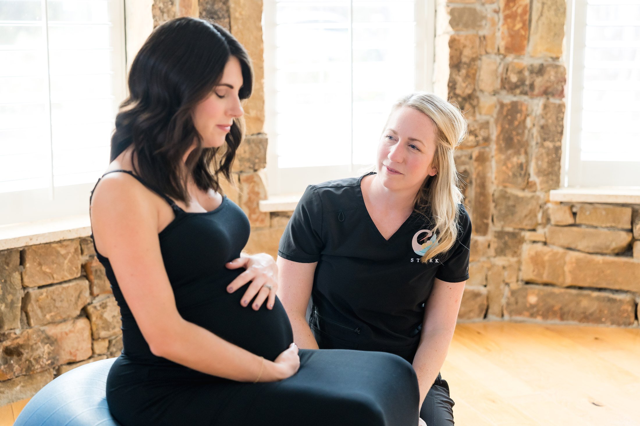 Prenatal consulting check-in session for Stork Maternity Consulting