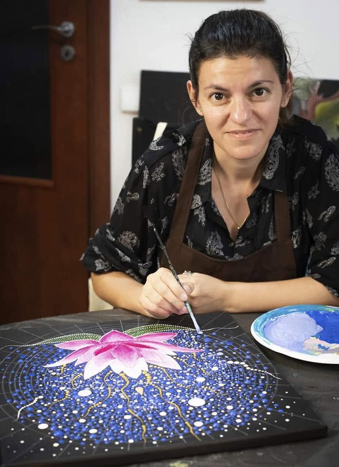 Moment de la atelierul de dot art