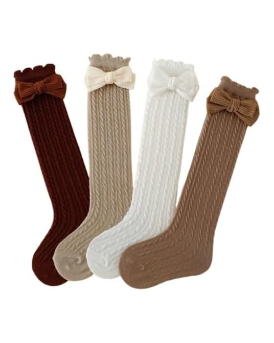 Ruffle Knee-High Socks (4-Pack) — Socks fall family photo outfit idea