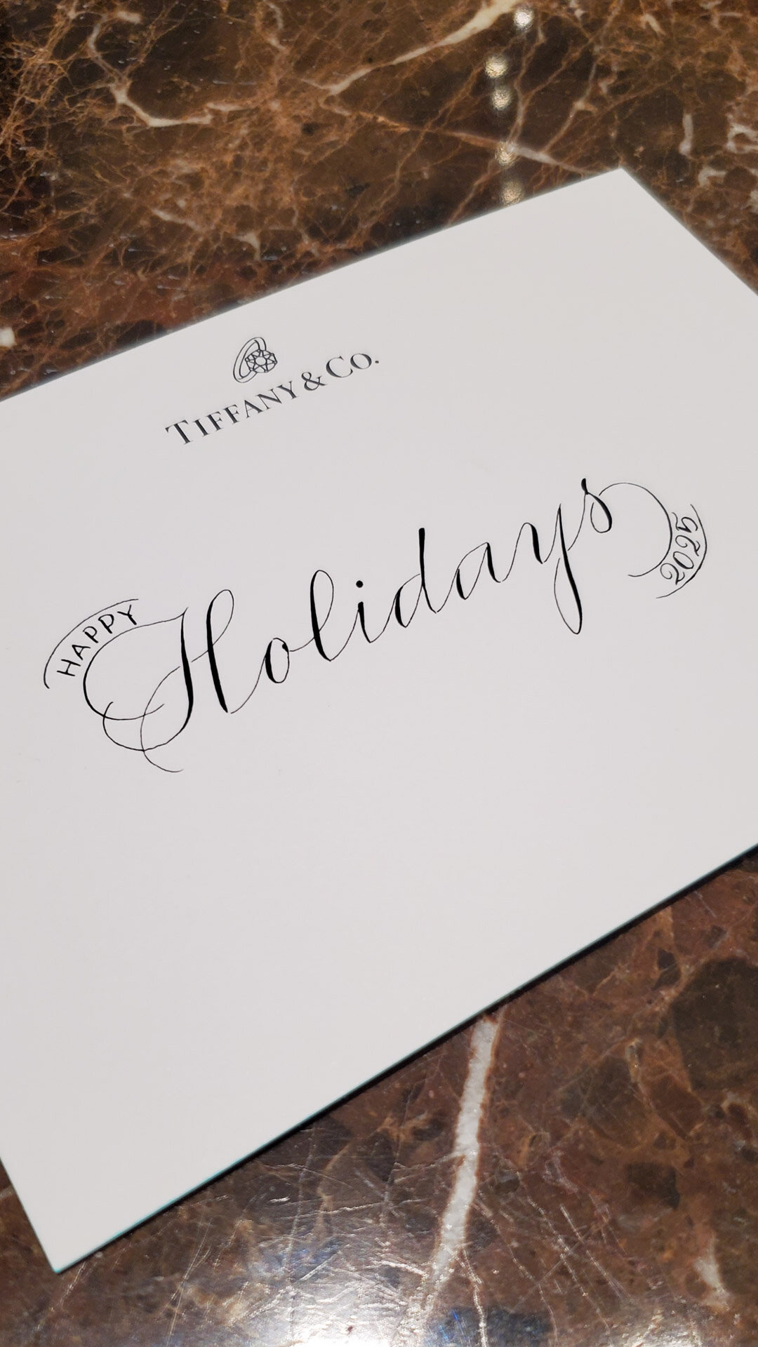 Tiffany notecard calligraphy holiday brand marketing columbus ohio
