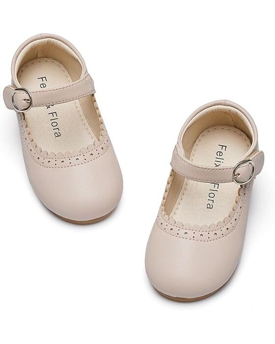 Blush Scalloped Mary Janes — Shoes fall family photo outfit idea