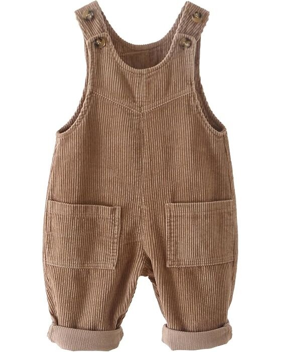 Brown Corduroy Overalls — Baby Boys fall family photo outfit idea
