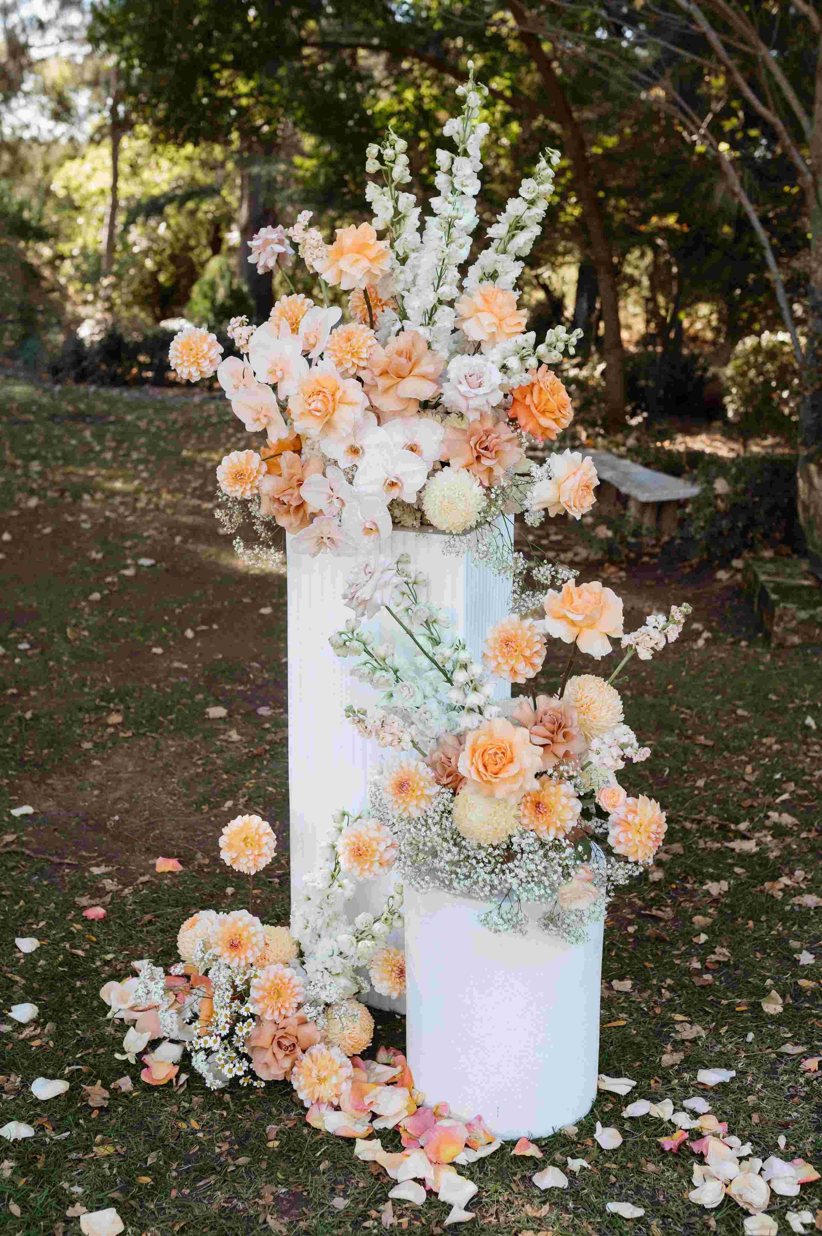 Core Cider Perth wedding stylist, ceremony floral plinth