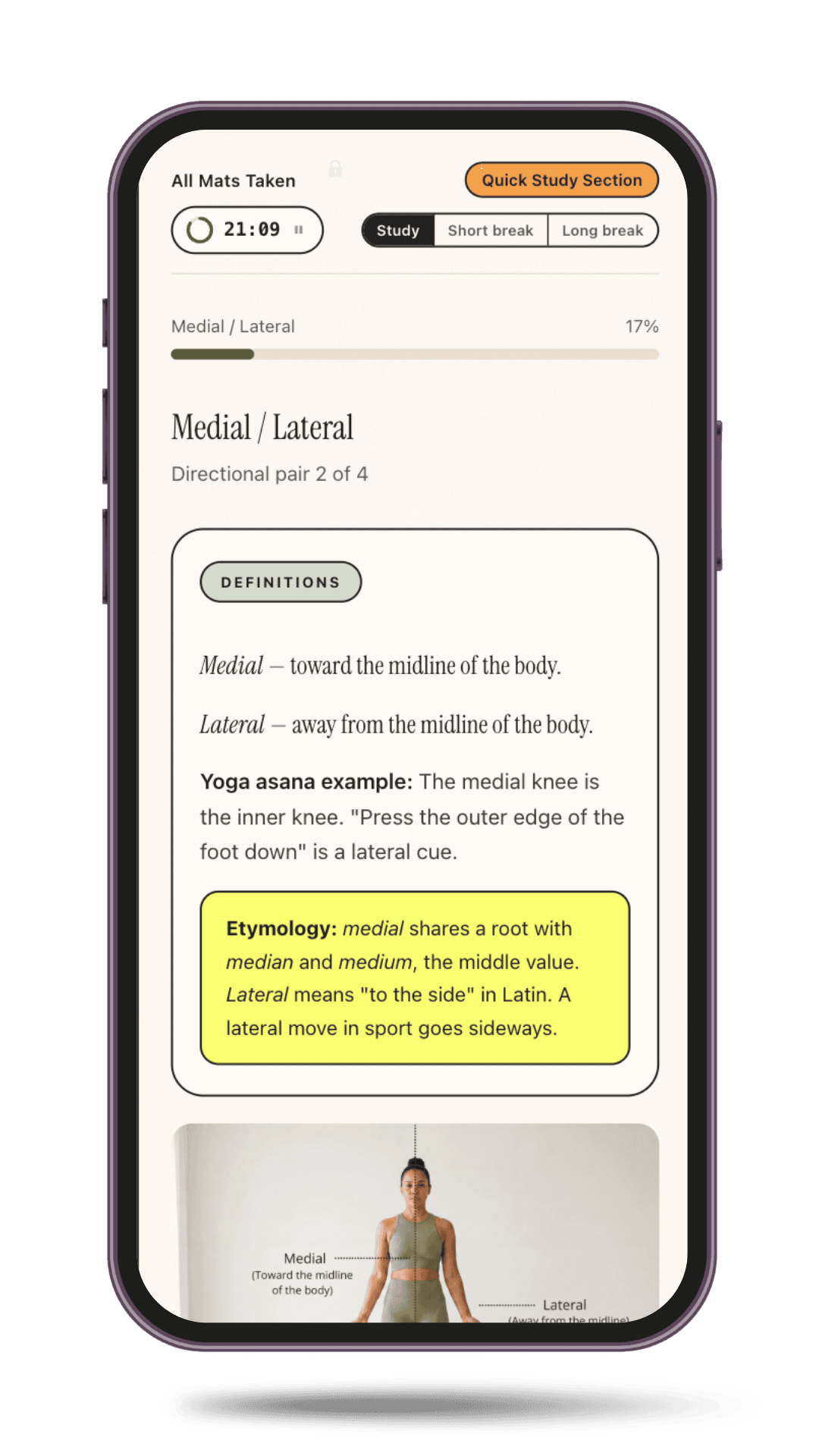 The Language of Anatomy study guide on mobile