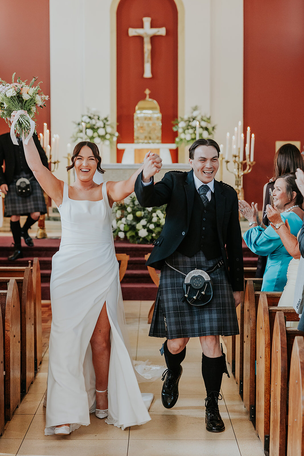 Megan and James on their wedding day, photographed by Francis J Smith