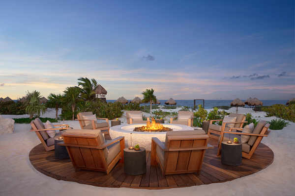 Seaside Grill firepit at Secrets Playa Blanca