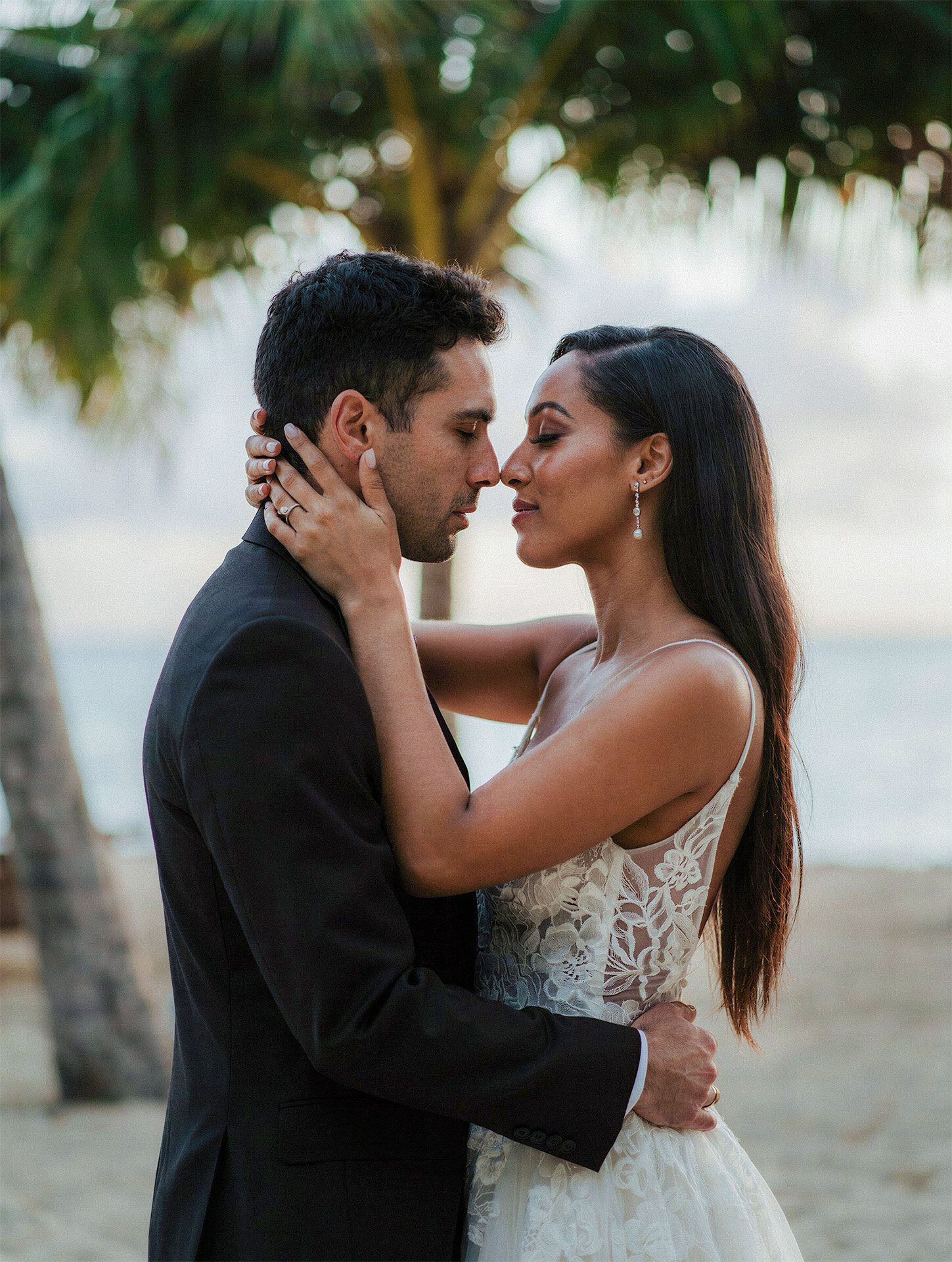 Jamaica beach destination wedding photography at golden hour