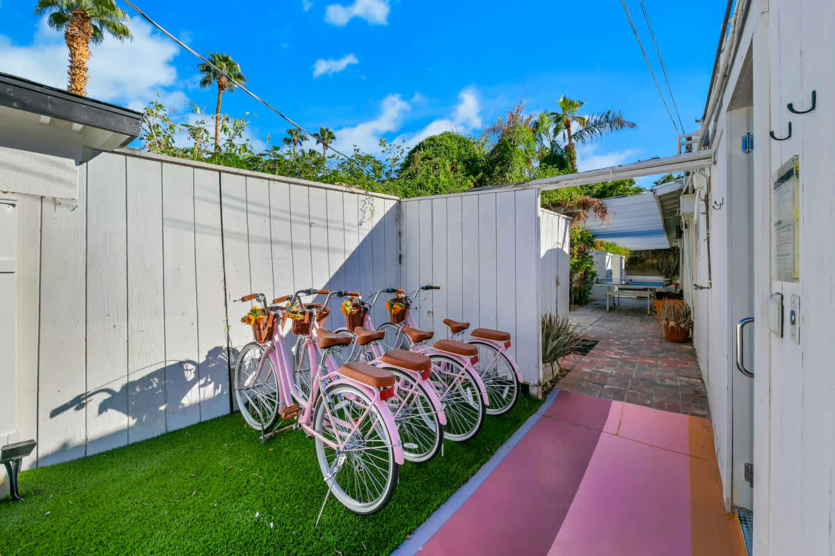 Pink cruiser bikes ready to ride into town