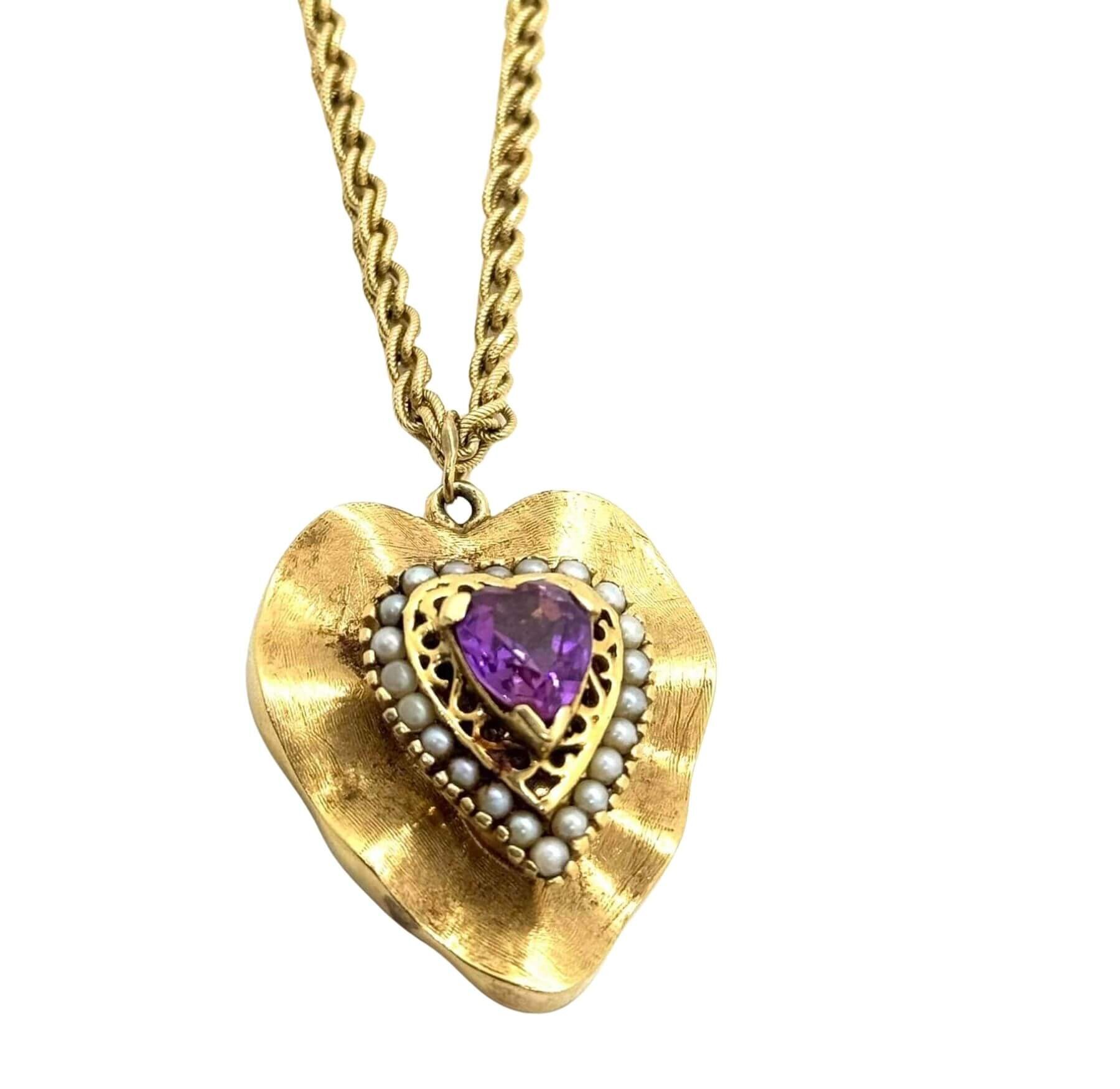 Amethyst Heart Necklace