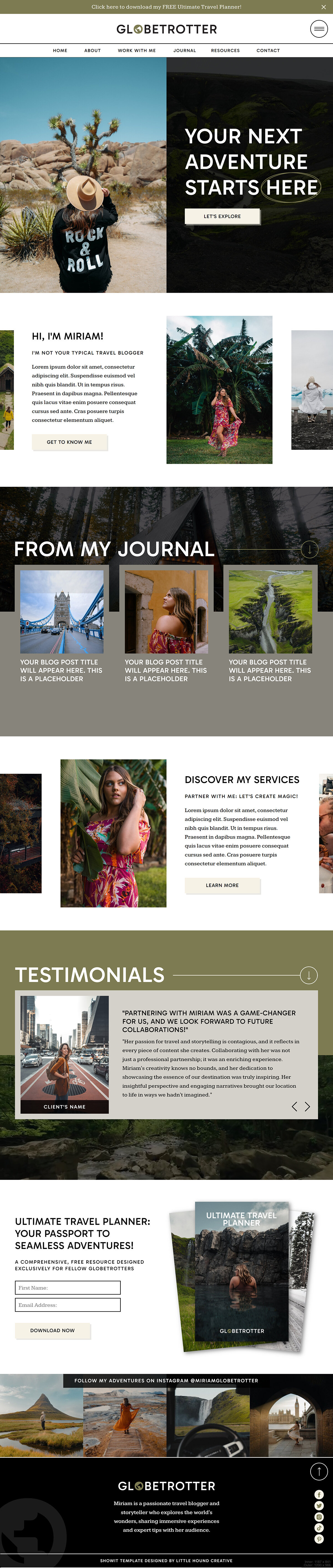 Globetrotter Showit Template