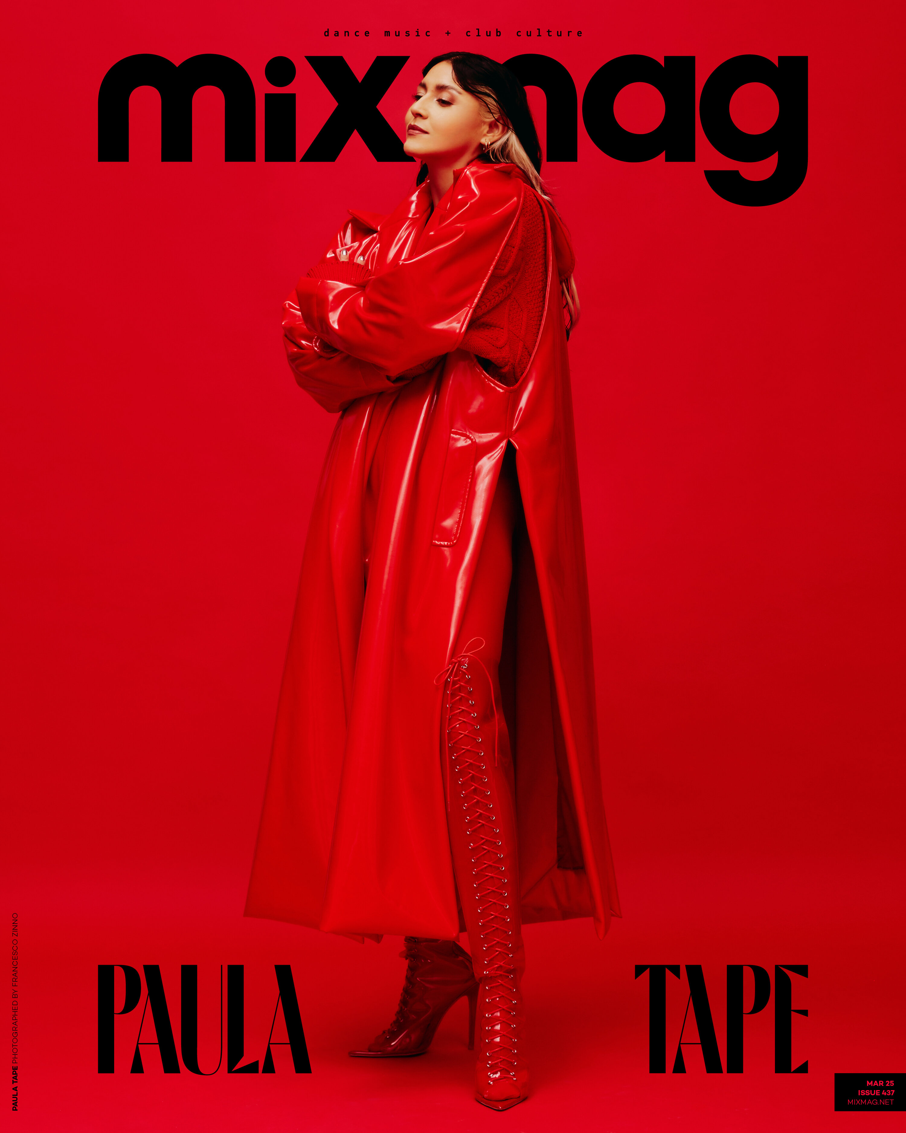 MixMag 'Paula Tape' cover shoot — hair and makeup editorial by Sadie Lauder, shot by Francisco Zinno
