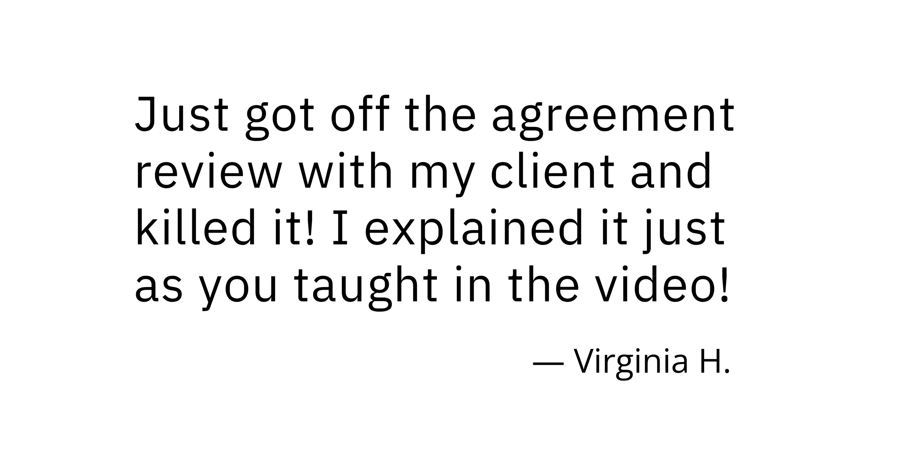 Client testimonial