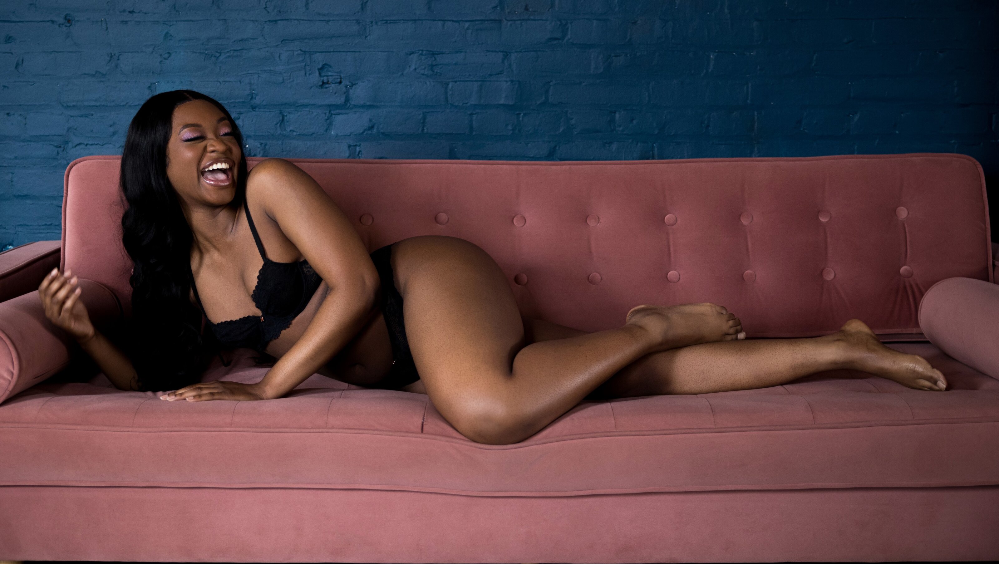 Black woman during her boudoir photography session with Nicole Griffin Photography in Washington DC