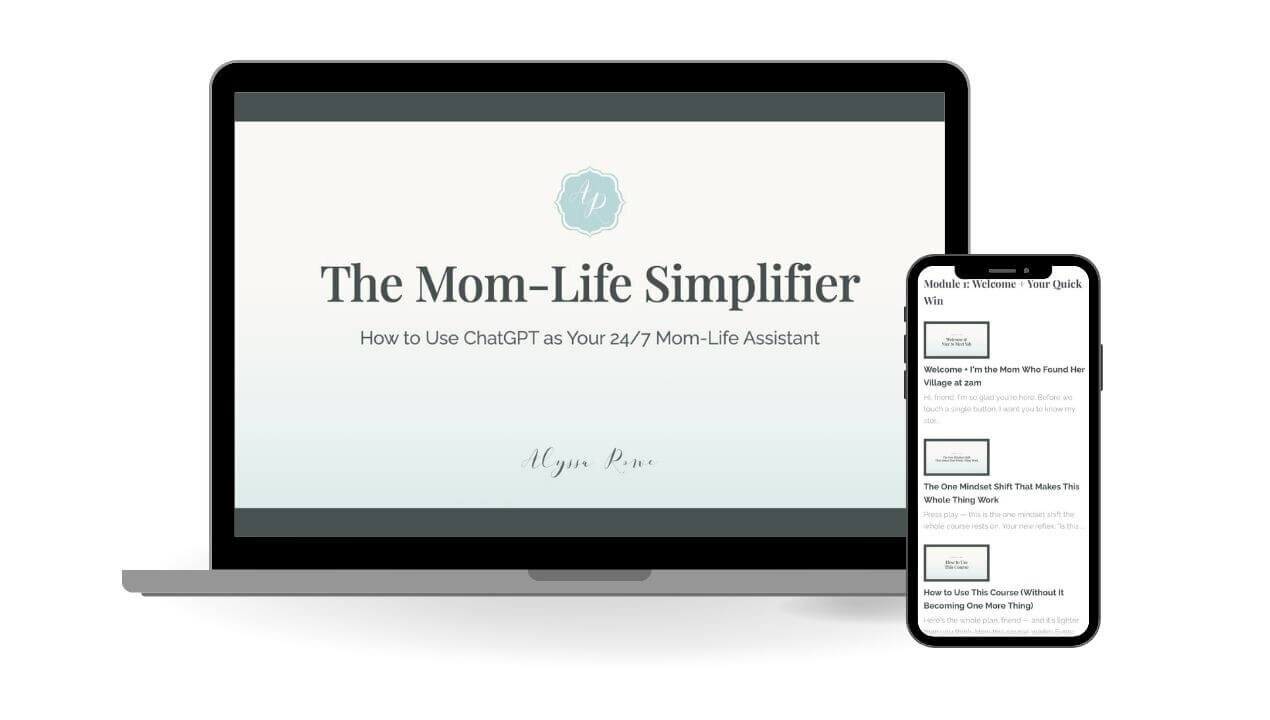 The Mom-Life Simplifier shown on a laptop and phone