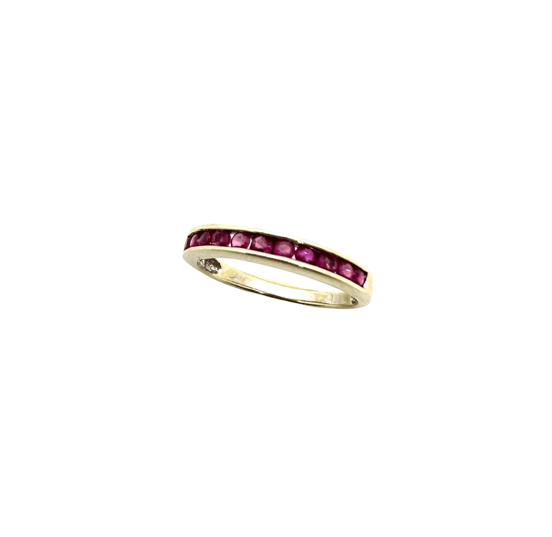 14k White Gold Channel Set Band