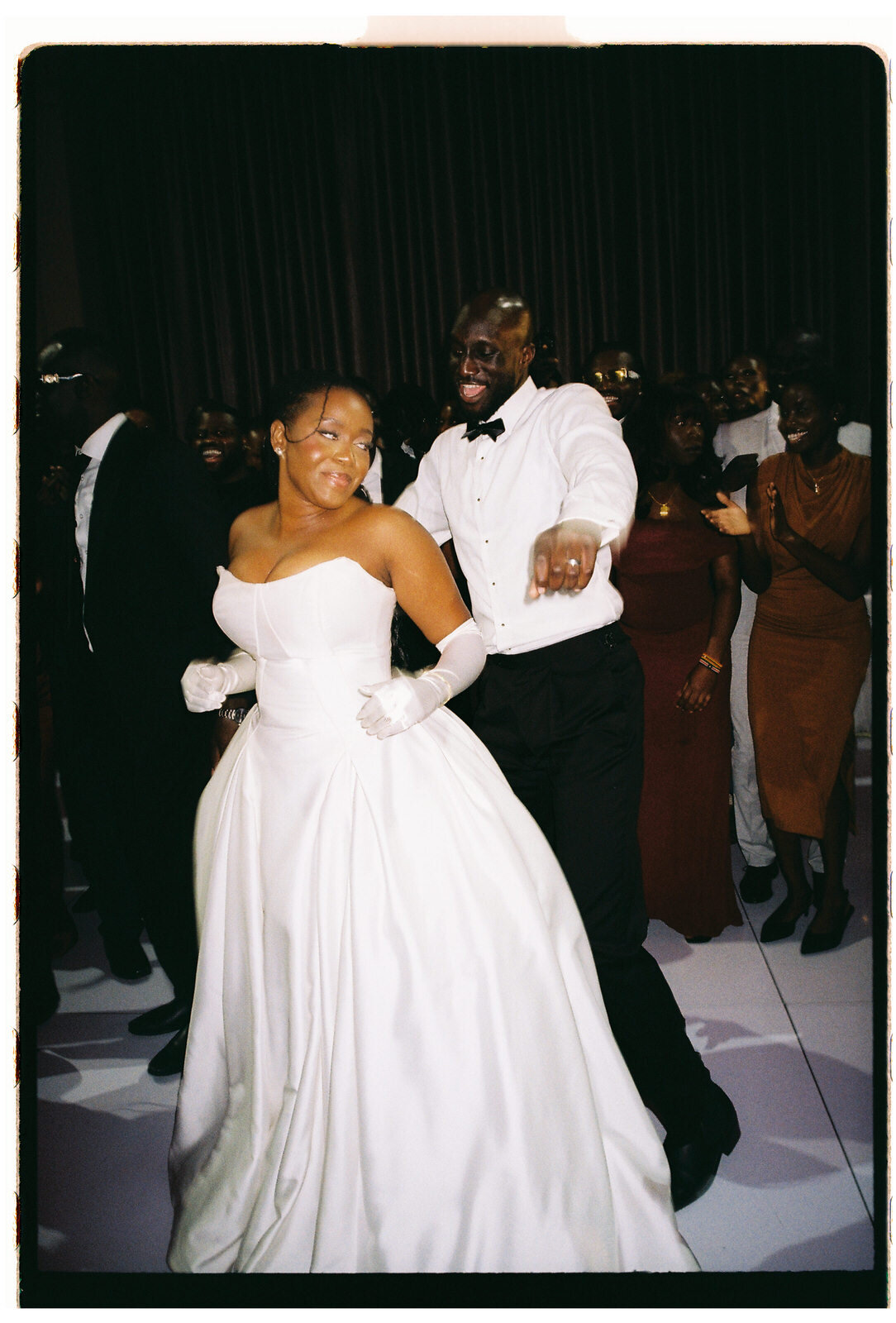 Wedding celebration captured on 35mm film