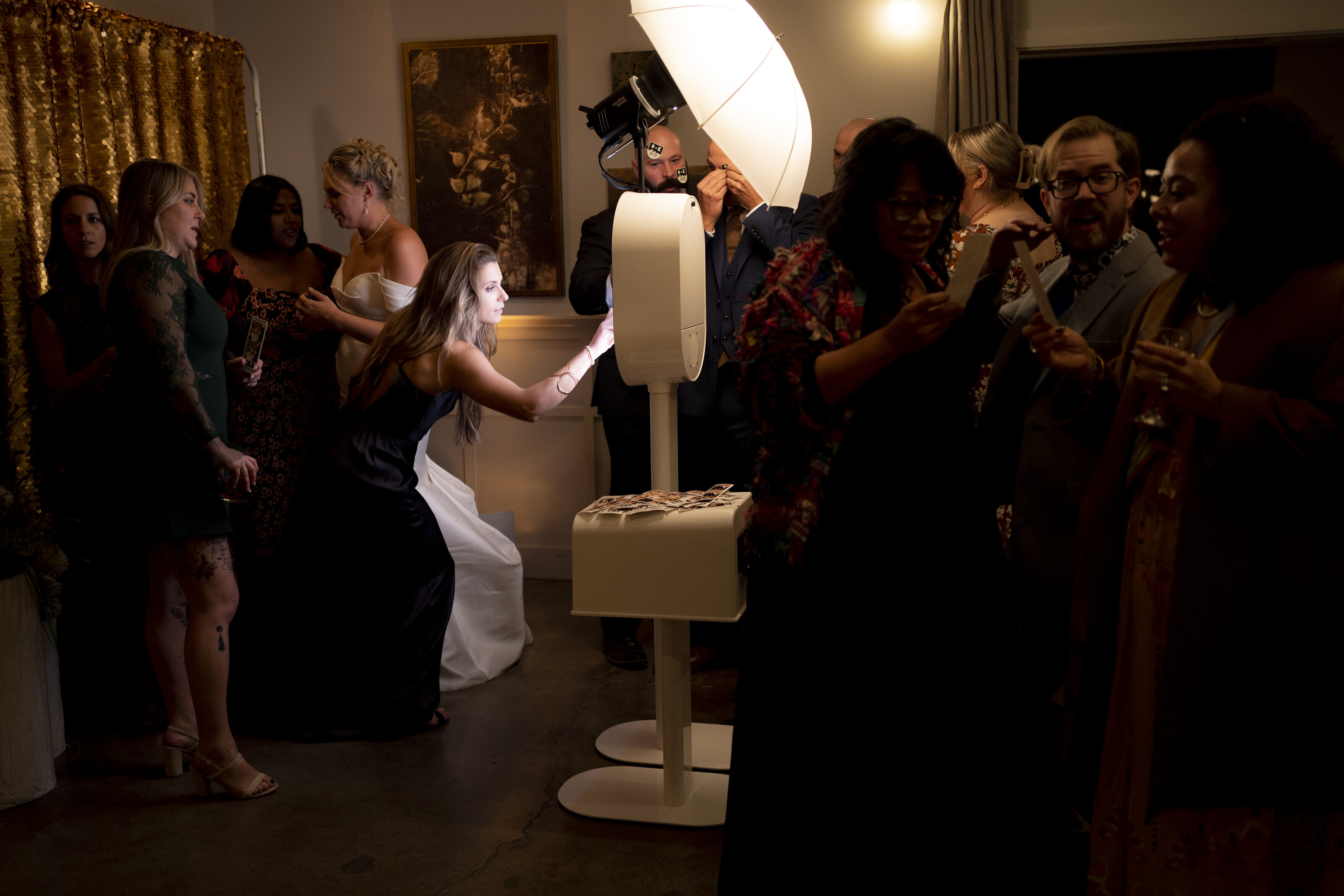 Pro DSLR photo booth setup with guests at an Orlando event