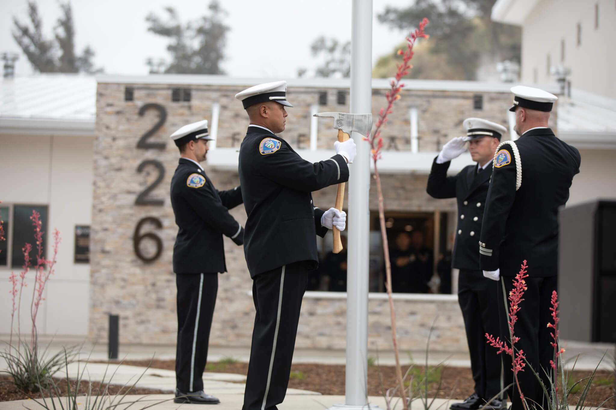 San Bernardino County Honor Gaurd at flag pole