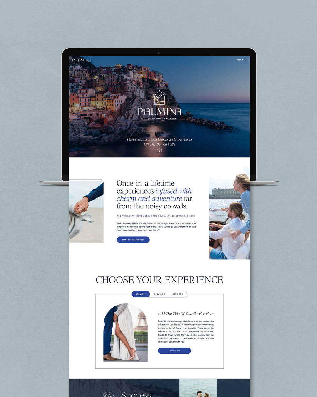 Palmina luxury Showit website template