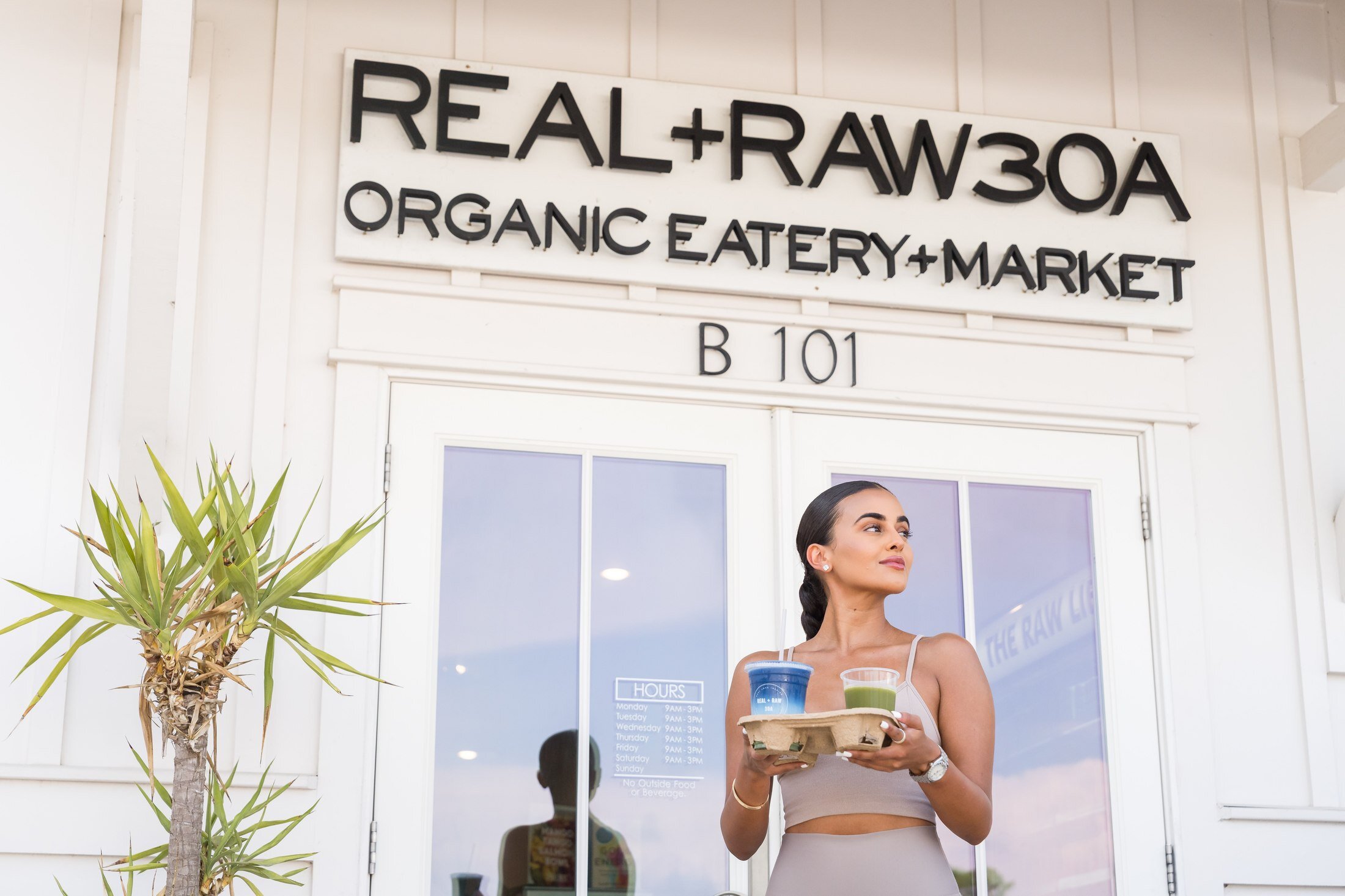 Market shelf display of products at Real + Raw 30A