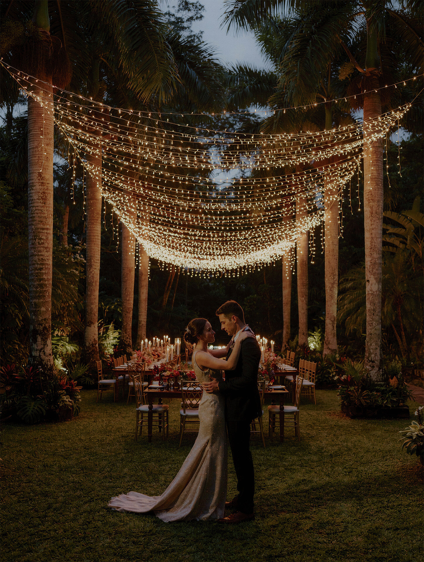 Bride and groom first dance at a Costa Rica jungle wedding venue