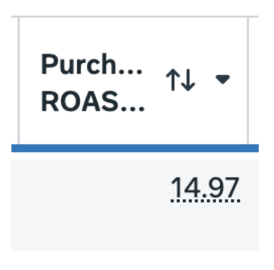 Screenshot proof — 14.9 ROAS