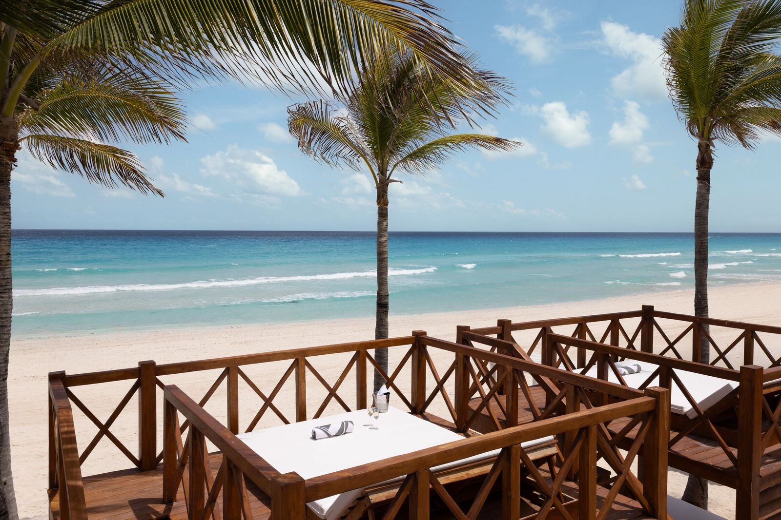Beachfront double-decker terrace at Hyatt Zilara Cancun
