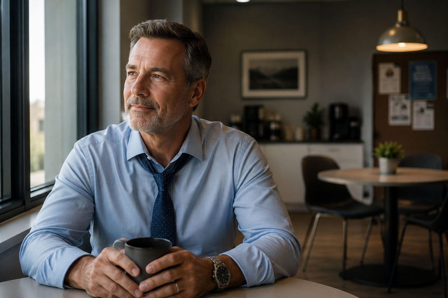A man taking a break at work