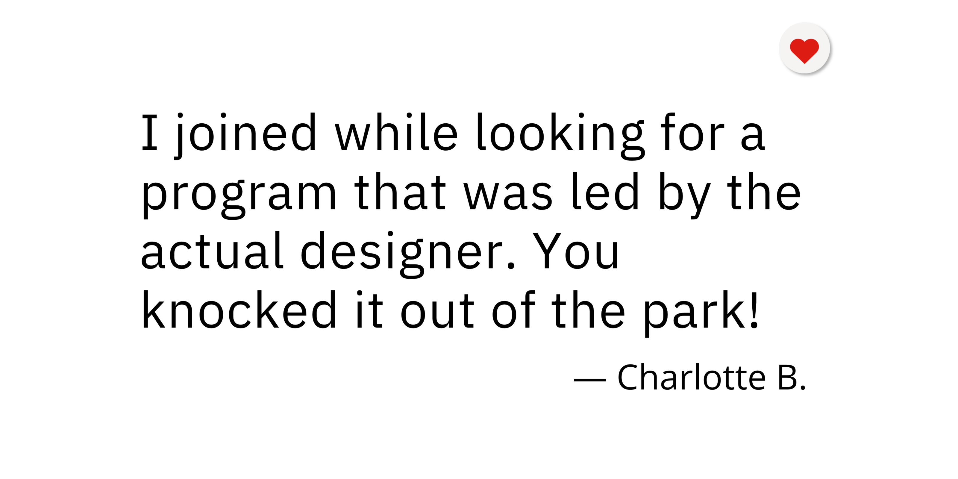 Client testimonial