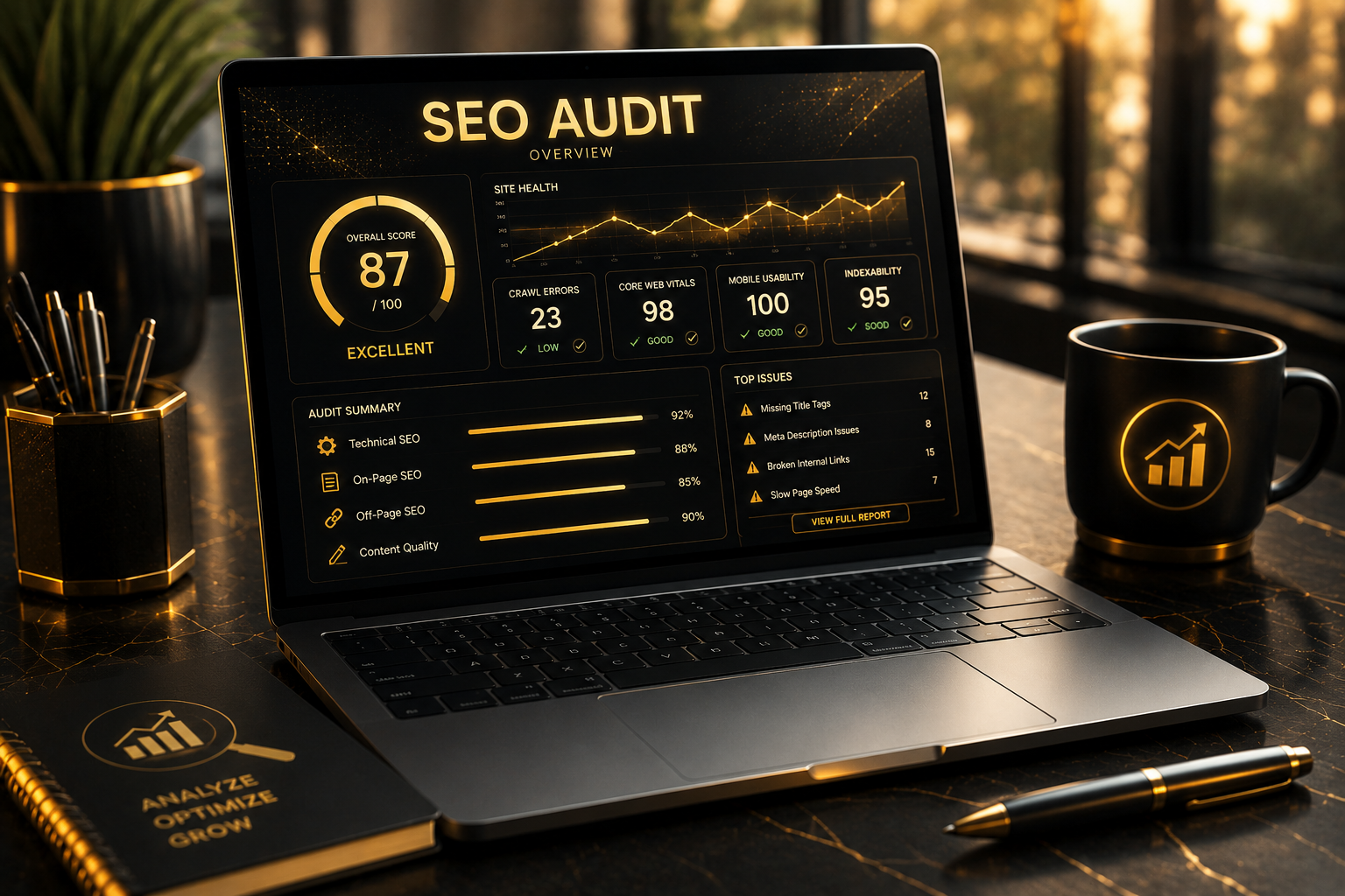 AI-powered SEO audit services by Belman & Co. that show why your site is not ranking on Google and AI search