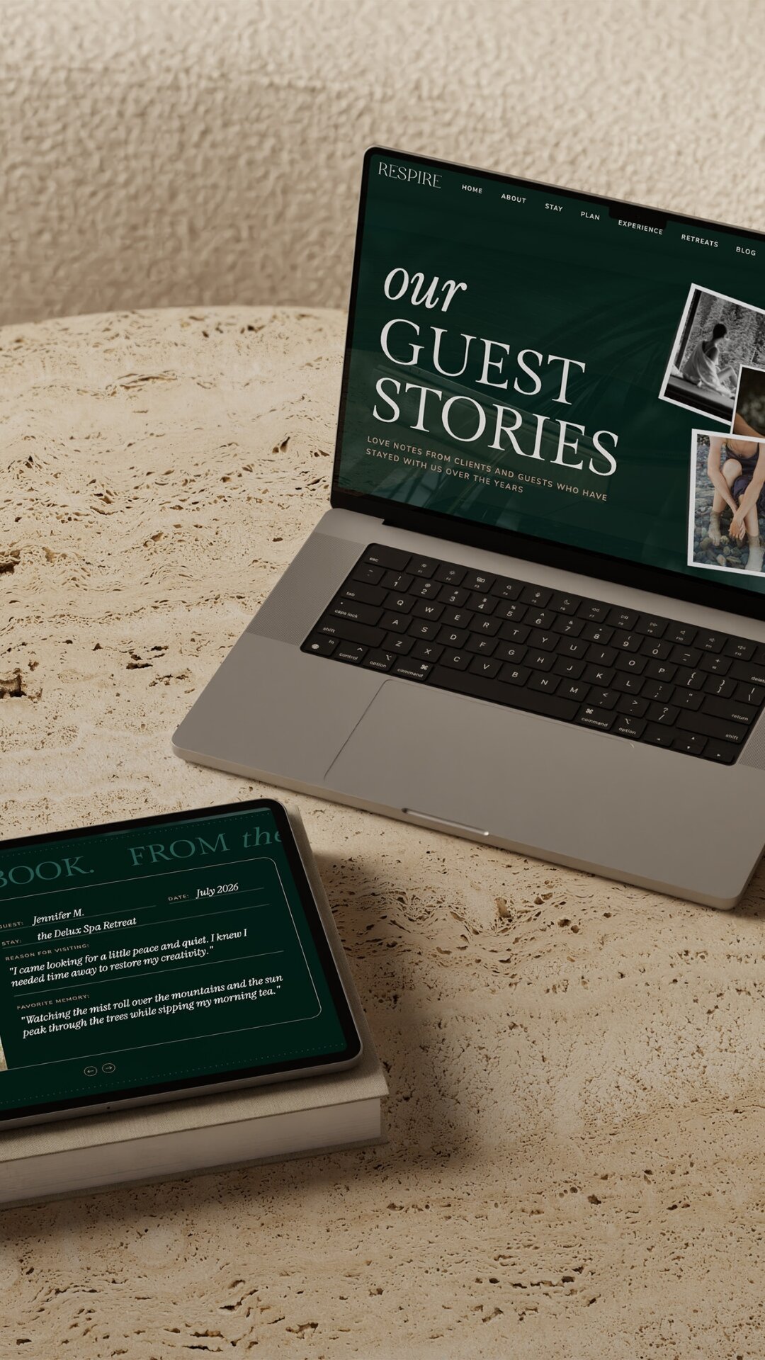 showit template for wellness retreats on multiple devices