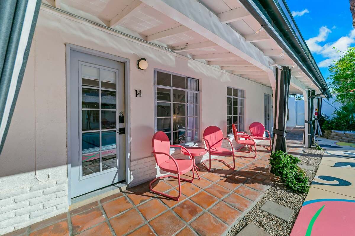 Room patios with retro chairs