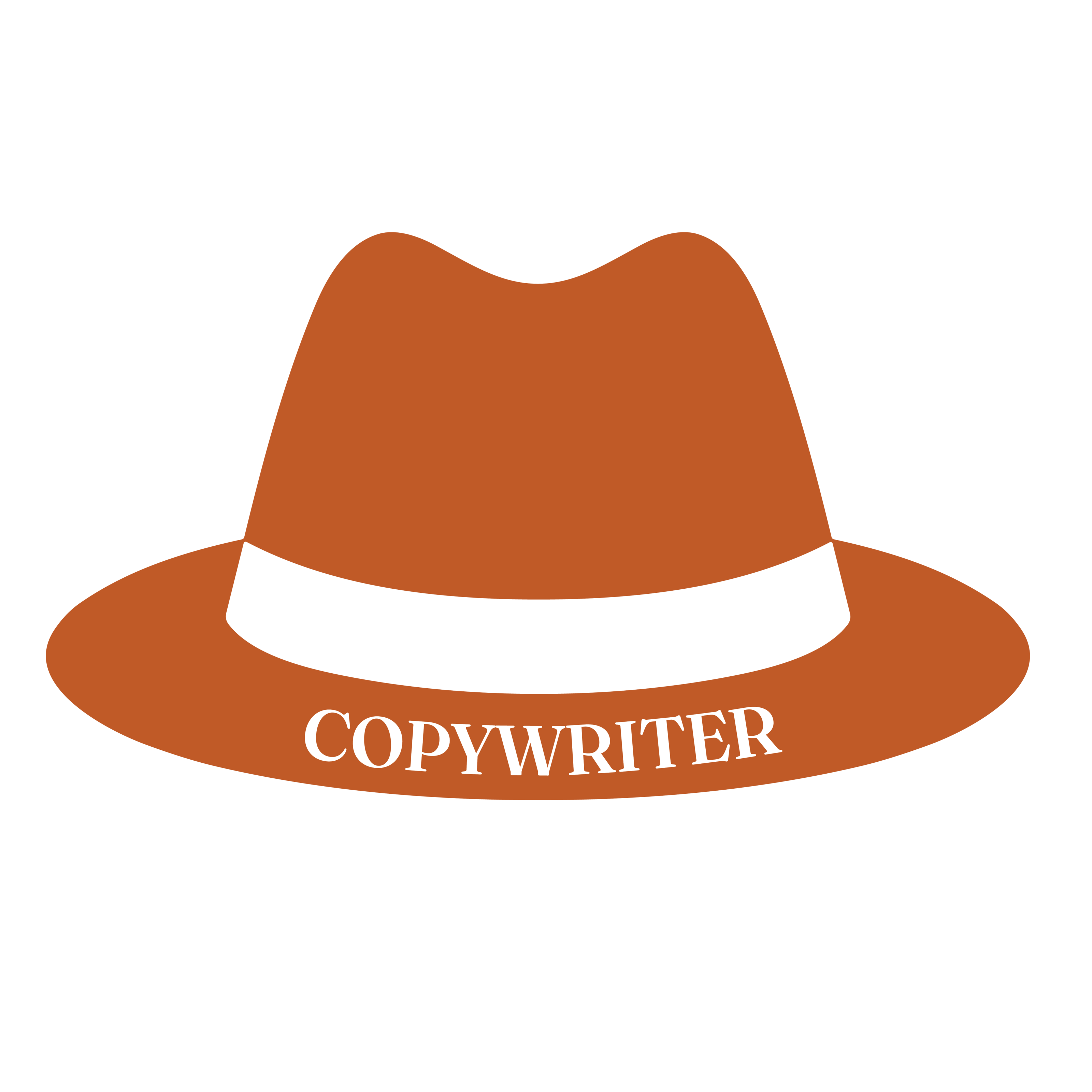 Fedora that says Copywriter