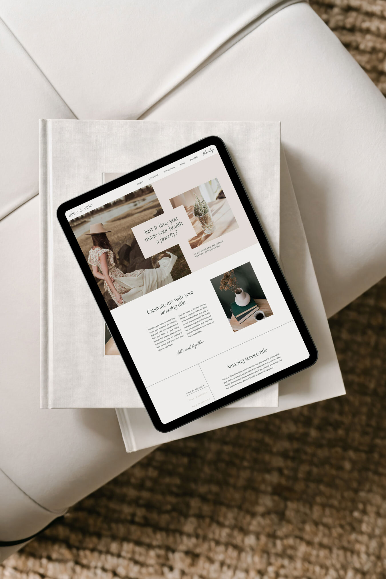 Showit website template for health and wellness coaches