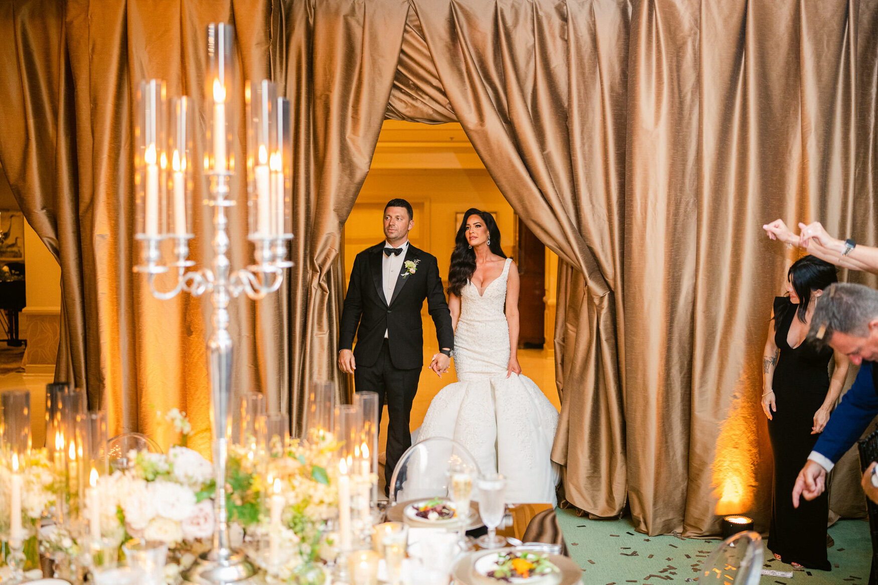 Wedding reception table details at a wedding venue