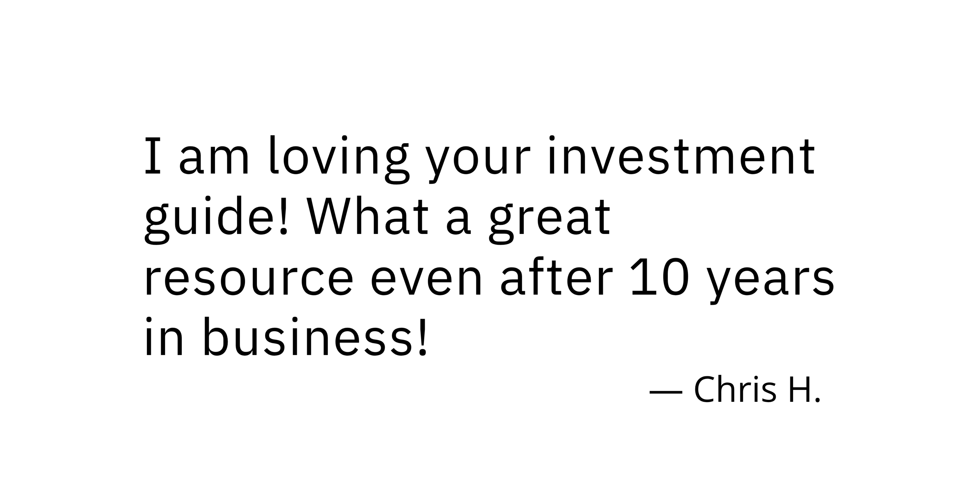 Client testimonial
