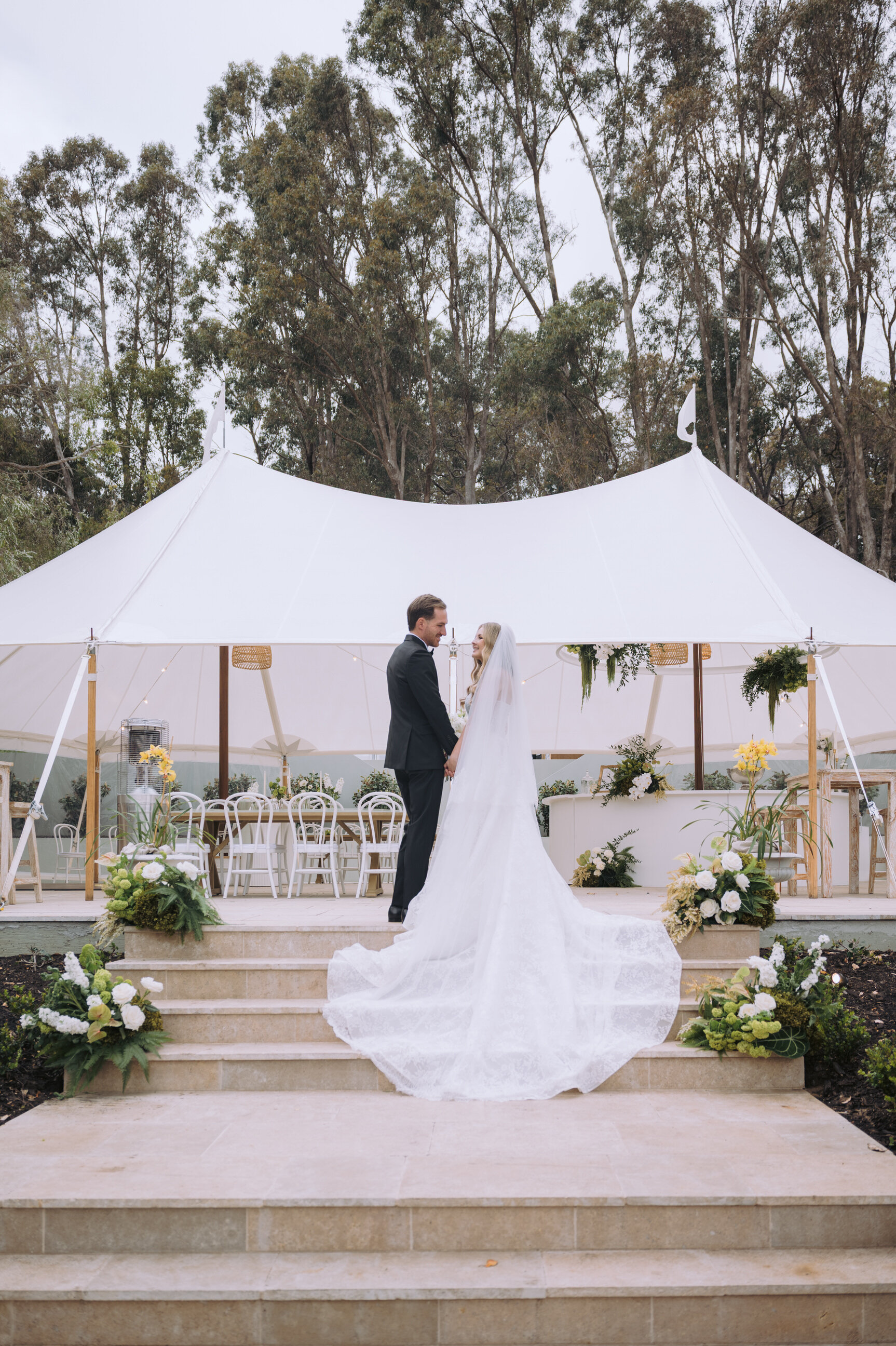 Wedding tipi reception setup at Margaret River's Secret Garden photographed by Zaneta Van Zyl