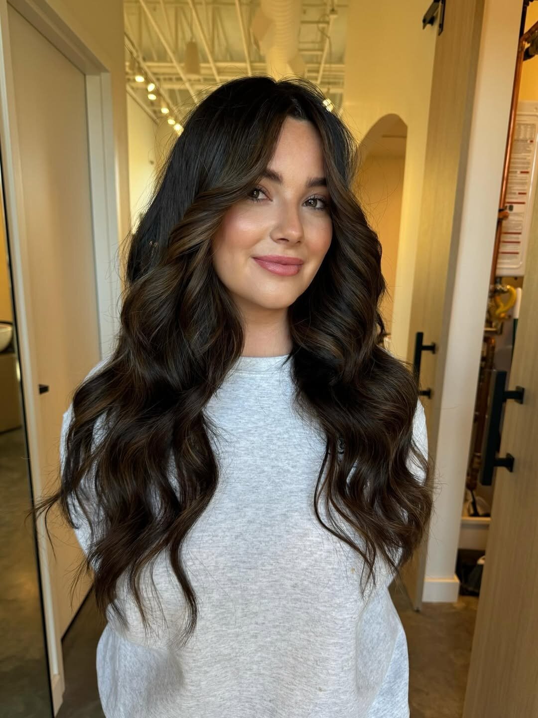Hair extensions finished and styled at Echelon Salon in Eagle, Idaho
