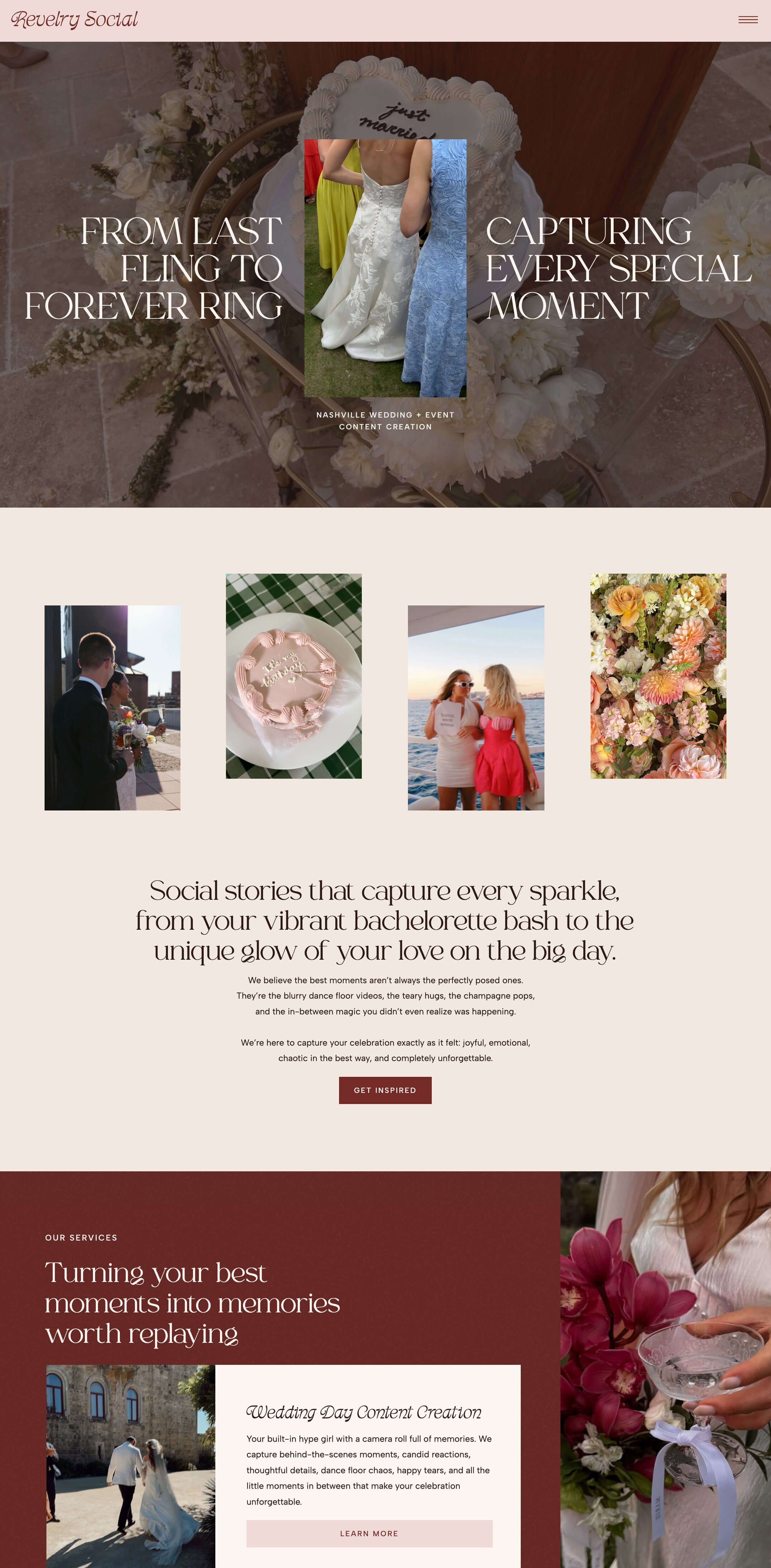 Revelry Showit template for wedding content creators