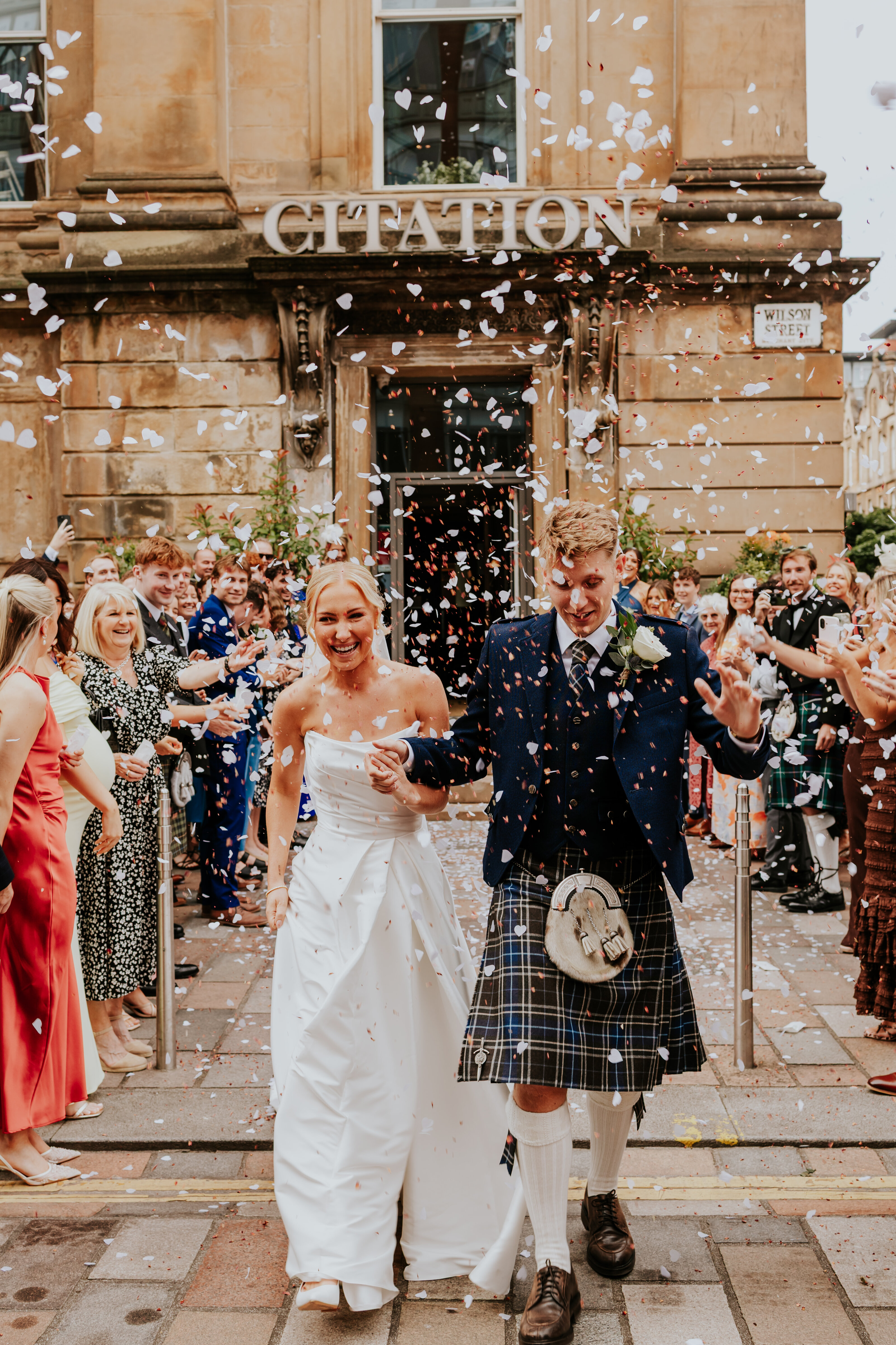 Julie and Lewie on their wedding day, photographed by Francis J Smith