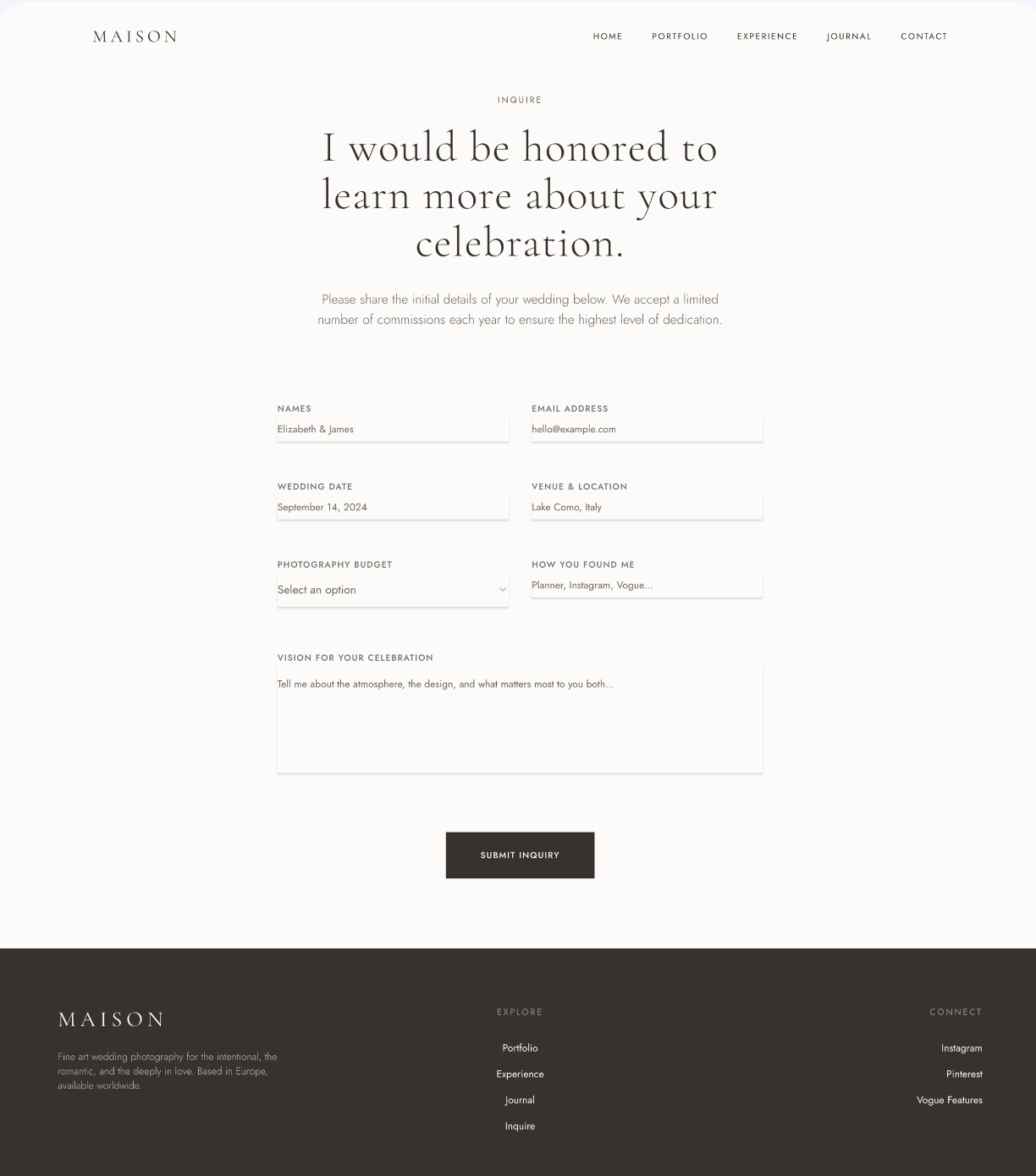 Maison contact page