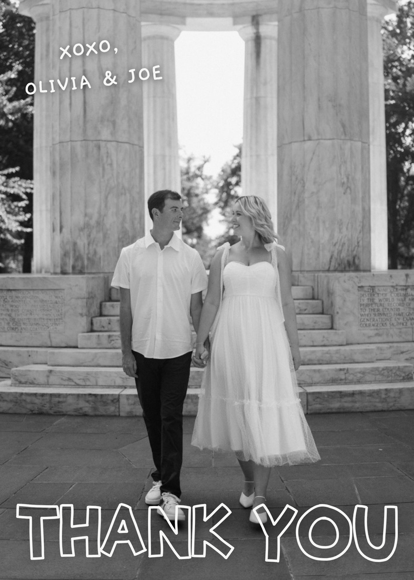 Custom wedding thank-you card