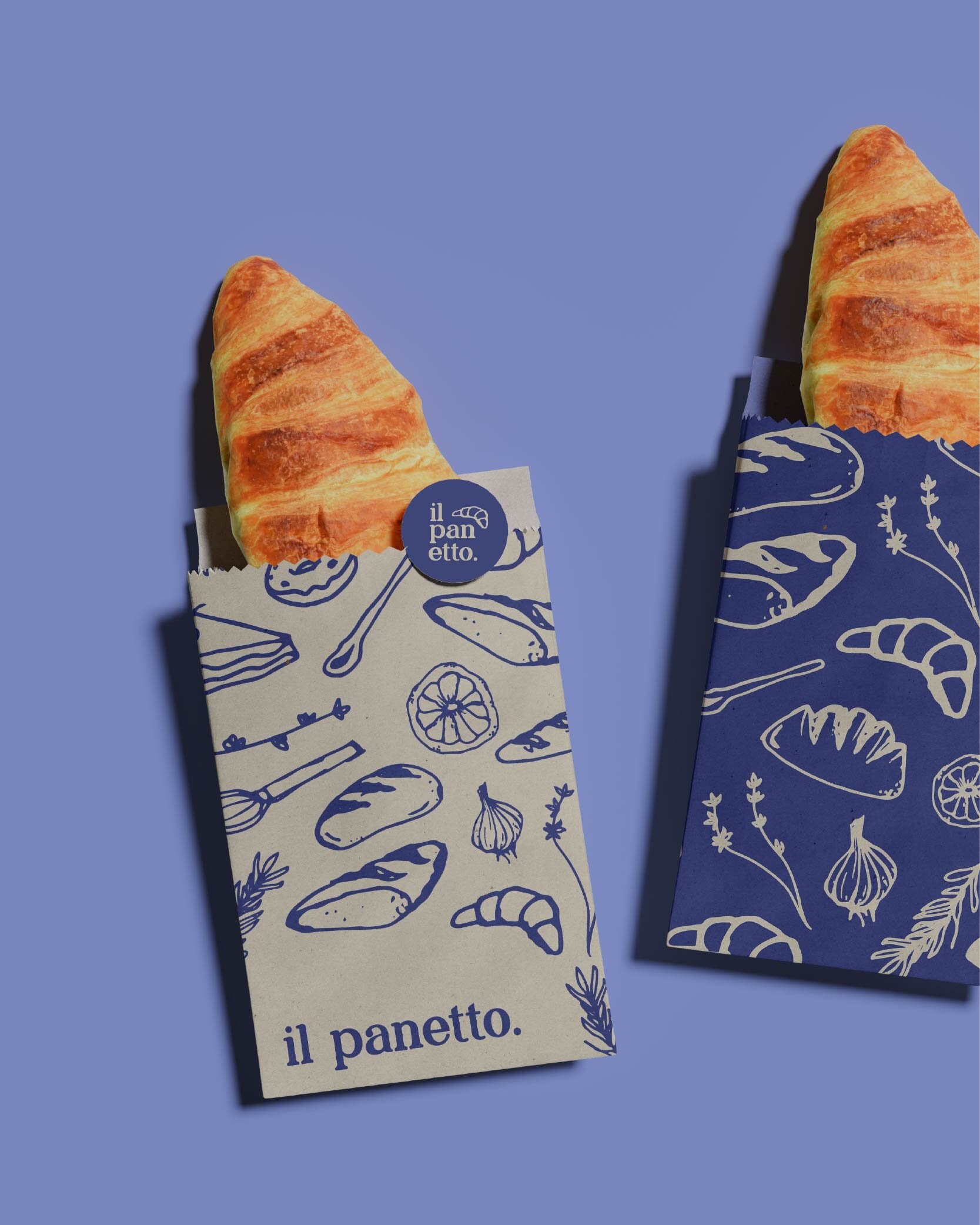 Il Panetto hand-drawn brand identity and illustrations