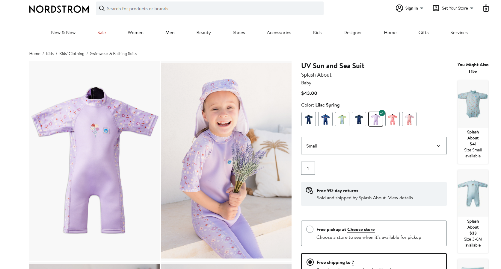 Splash About Happy Nappy reusable swim diaper product listing on Nordstrom