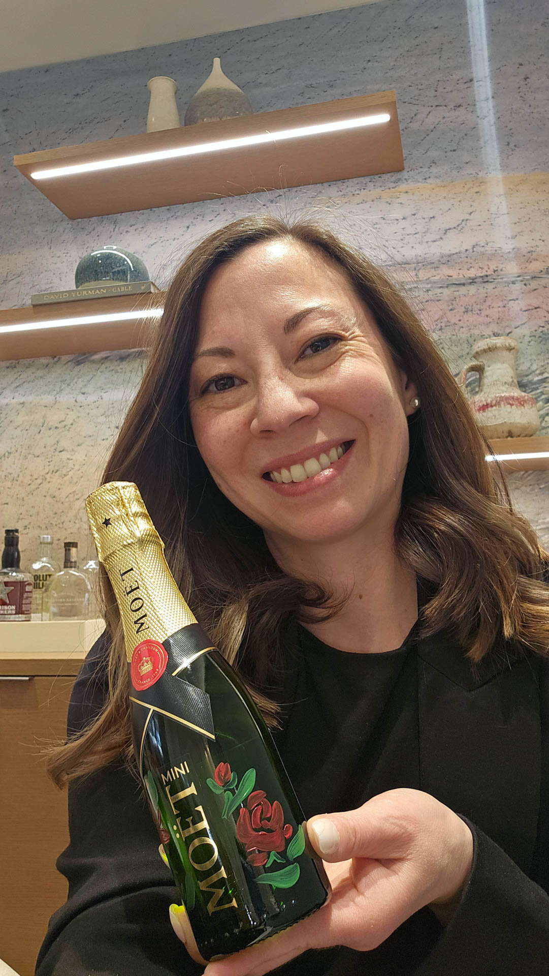 Painted champagne corporate client gifts