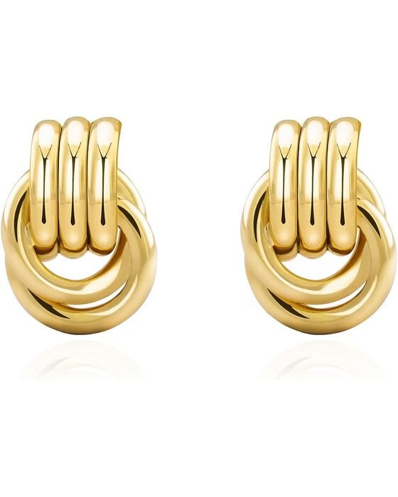 Gold Knot Drop Earrings — Jewelry fall family photo outfit idea