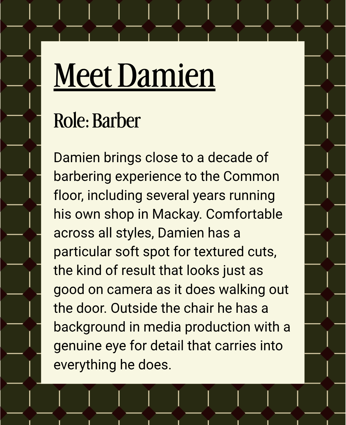 Meet Dmaien card back