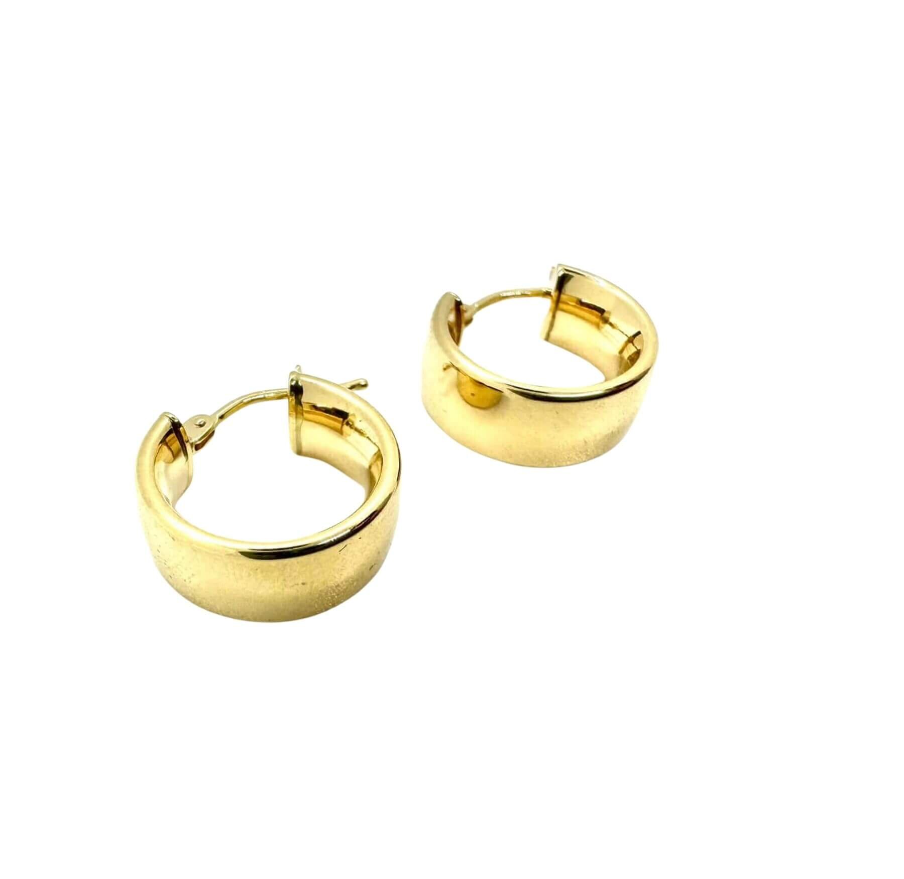 14k Yellow Gold Huggie Hoops