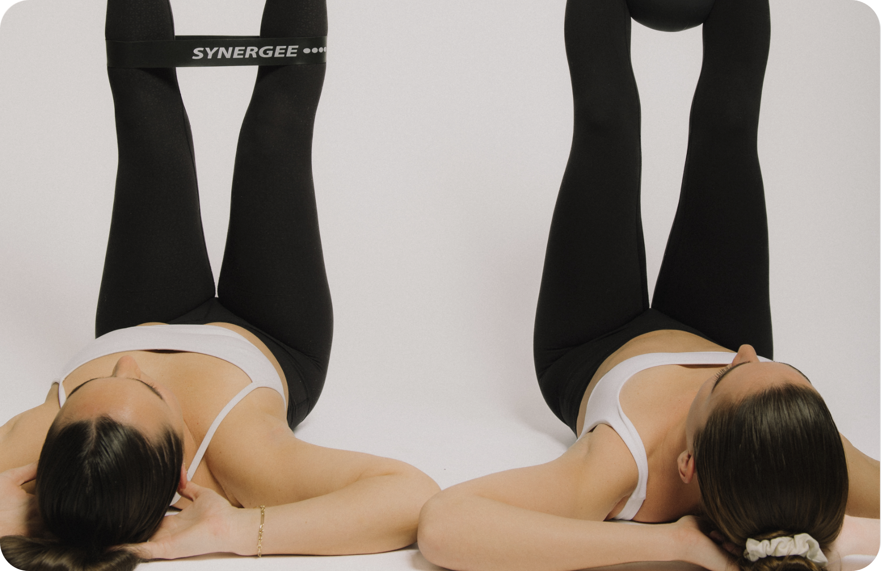 Two people relaxing after a workout